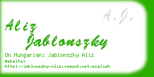 aliz jablonszky business card